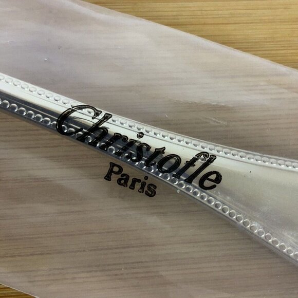 Christofle France Perles ONE Oval Soup Spoon Silverplate Flatware Discontinued - Picture 7 of 7